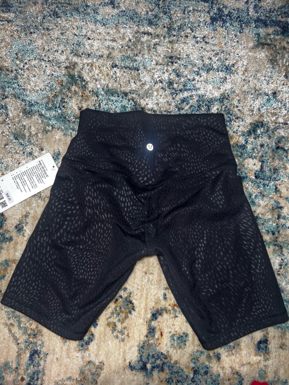 lululemon athletica Black Textured High-Rise Bike Shorts align
